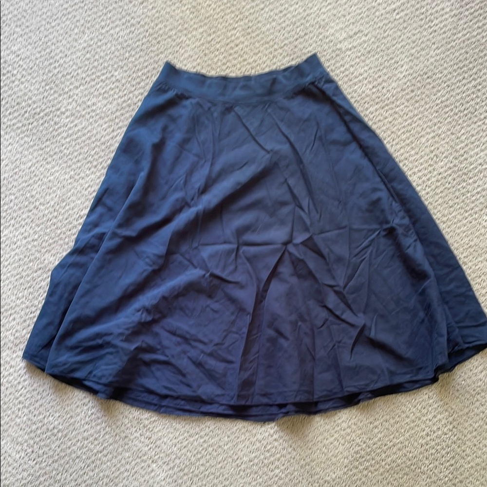 Hard Tail Navy Women's Cotton A-line Midi Skirt